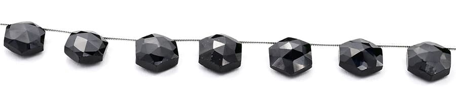 Black Onyx 11mm Faceted Haxagon, additional view