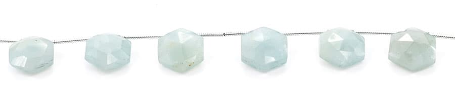 Milky Aquamarine 11mm Faceted Haxagon, additional view