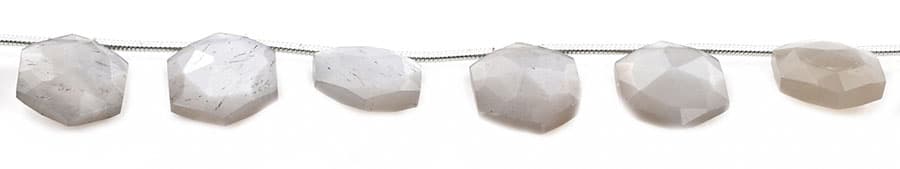 Gray Moonstone 11mm Faceted Haxagon, additional view