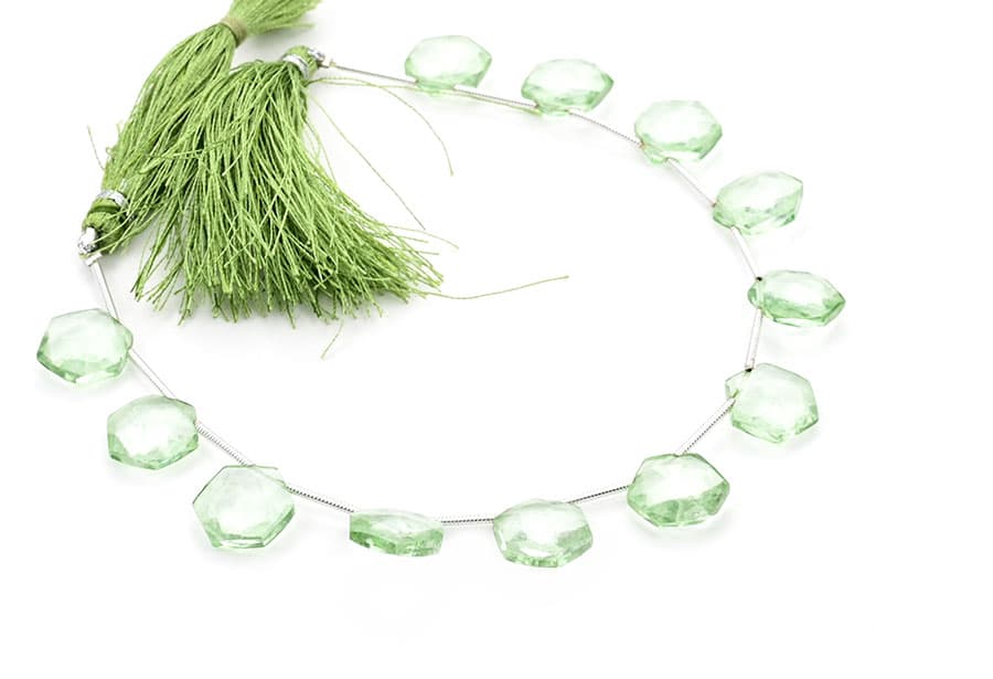 Green Amethyst 11mm Faceted Haxagon, additional view