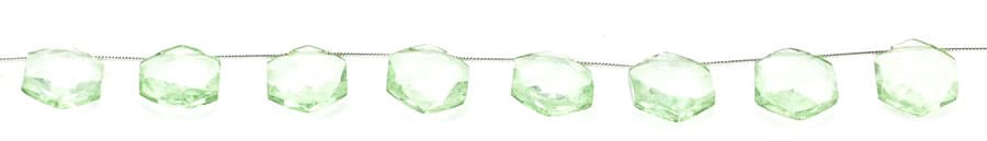 Green Amethyst 11mm Faceted Haxagon, additional view