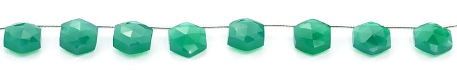 Green Onyx 11mm Faceted Haxagon, additional view