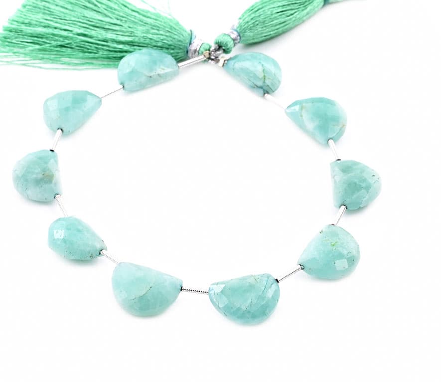 Amazonite 11x15mm Faceted Half Moon (D shape), additional view