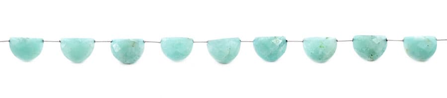 Amazonite 11x15mm Faceted Half Moon (D shape), additional view