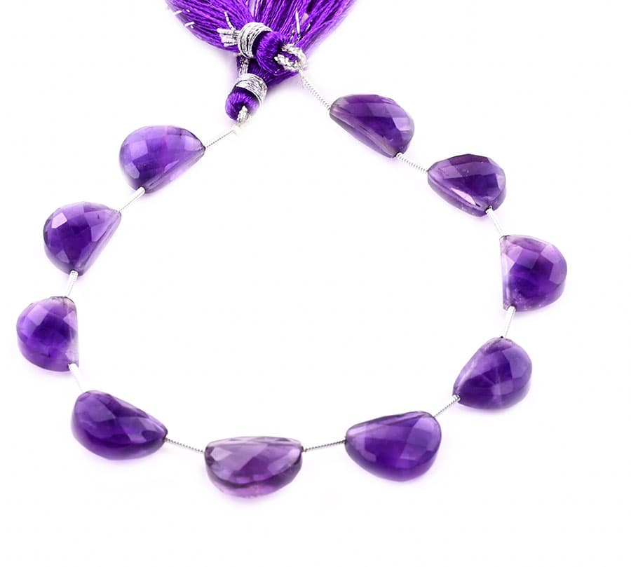 Amethyst 11x15mm Faceted Half Moon (D shape), additional view