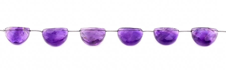 Amethyst 11x15mm Faceted Half Moon (D shape), additional view