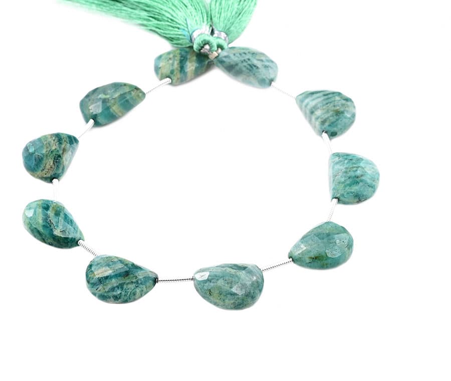 Russian Amazonite 10x15mm Faceted Half Moon, additional view