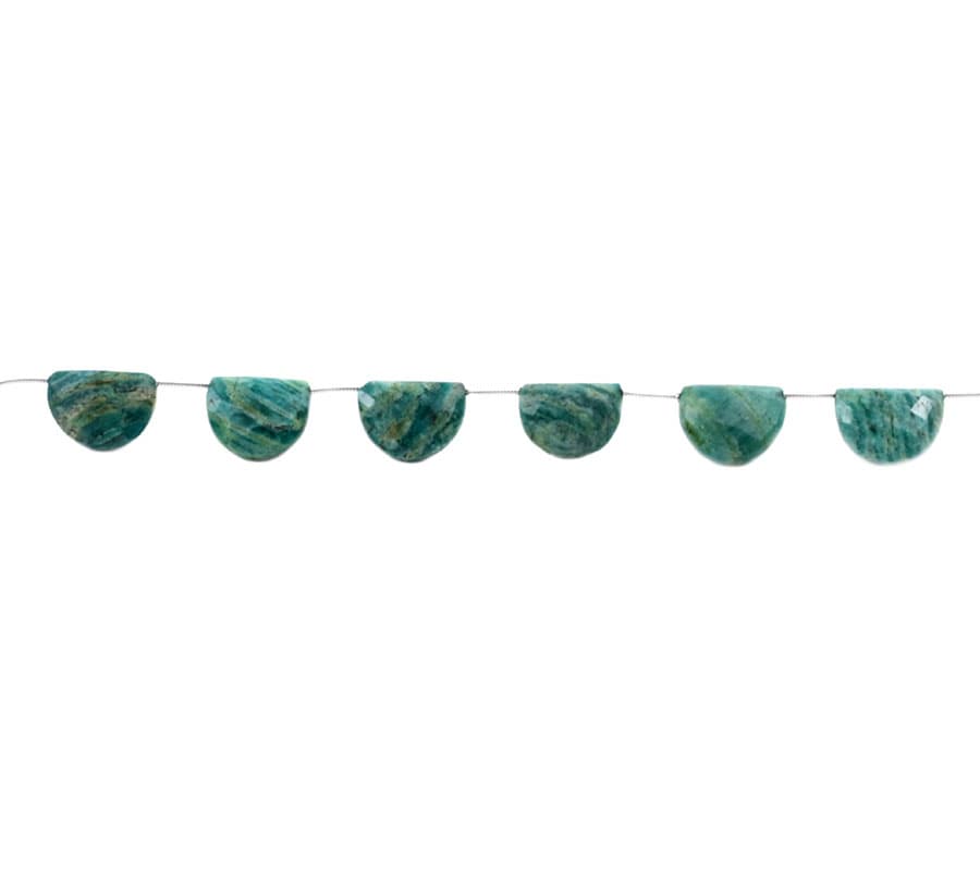 Russian Amazonite 10x15mm Faceted Half Moon, additional view