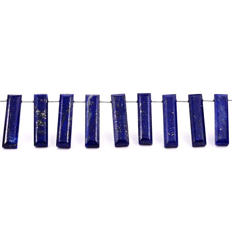 Lapis Lazuli 7x28mm Faceted Rectangle, additional view