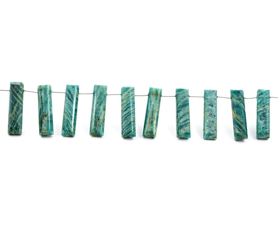 Russian Amazonite 7x28mm Faceted Rectangle, additional view