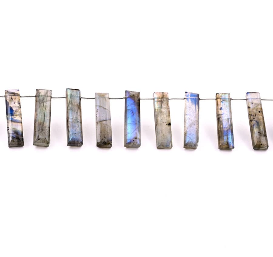 Labradorite 7x28mm Faceted Rectangle, additional view