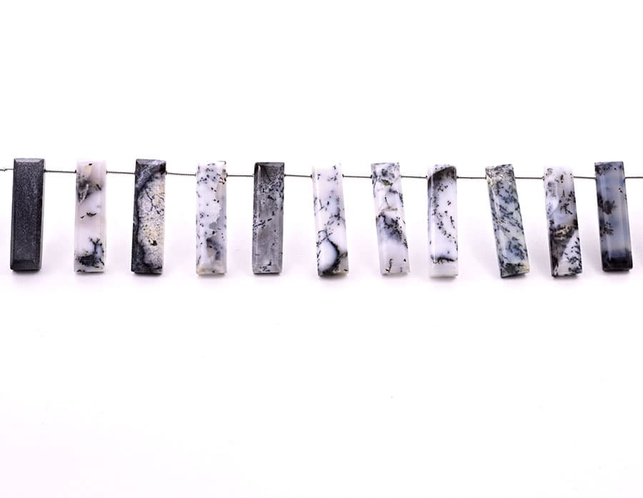 Dendrite opal 7x28mm Faceted Rectangle, additional view