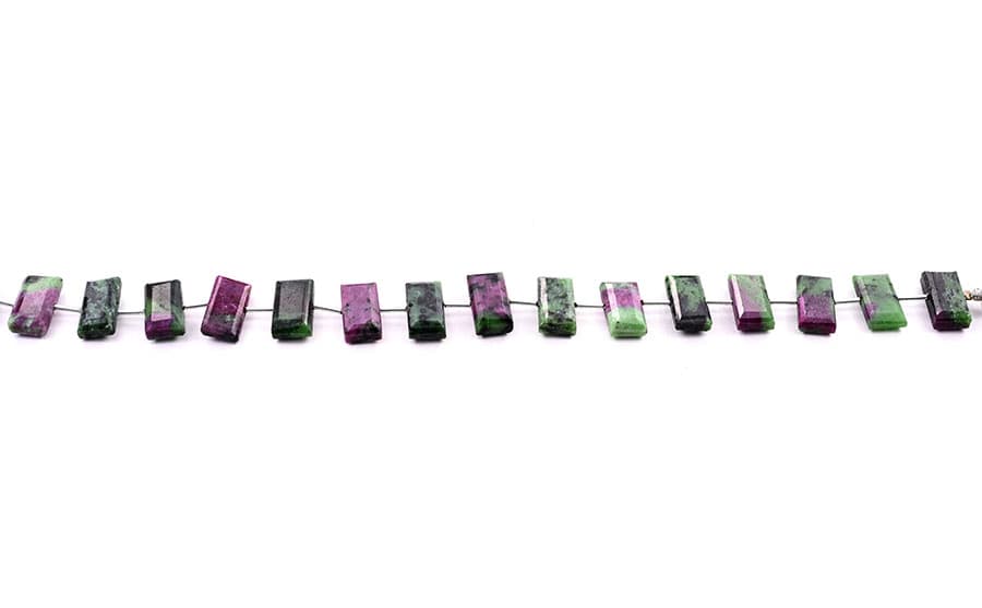 Ruby-Ziosite 8x16mm Faceted Rectangle Center Drill, additional view