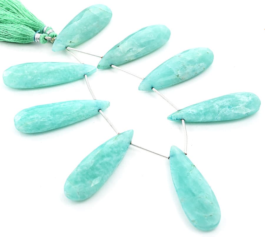 Amazonite 15x45mm Faceted Pear, additional view