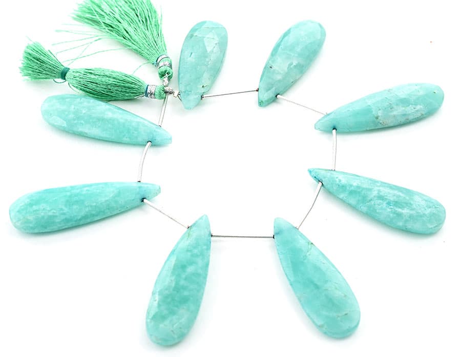 Amazonite 15x45mm Faceted Pear, additional view