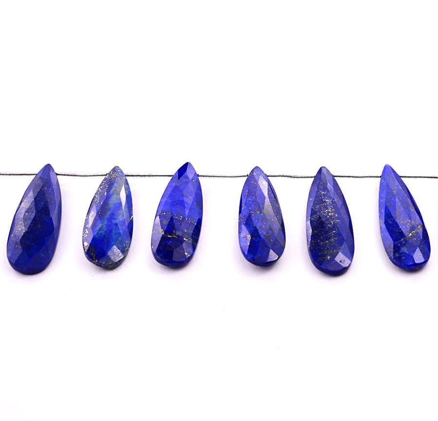 Lapis Lazuli 15x45mm Faceted Pear, additional view
