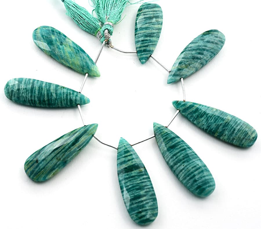 Russian Amazonite 15x45mm Faceted Pear, additional view