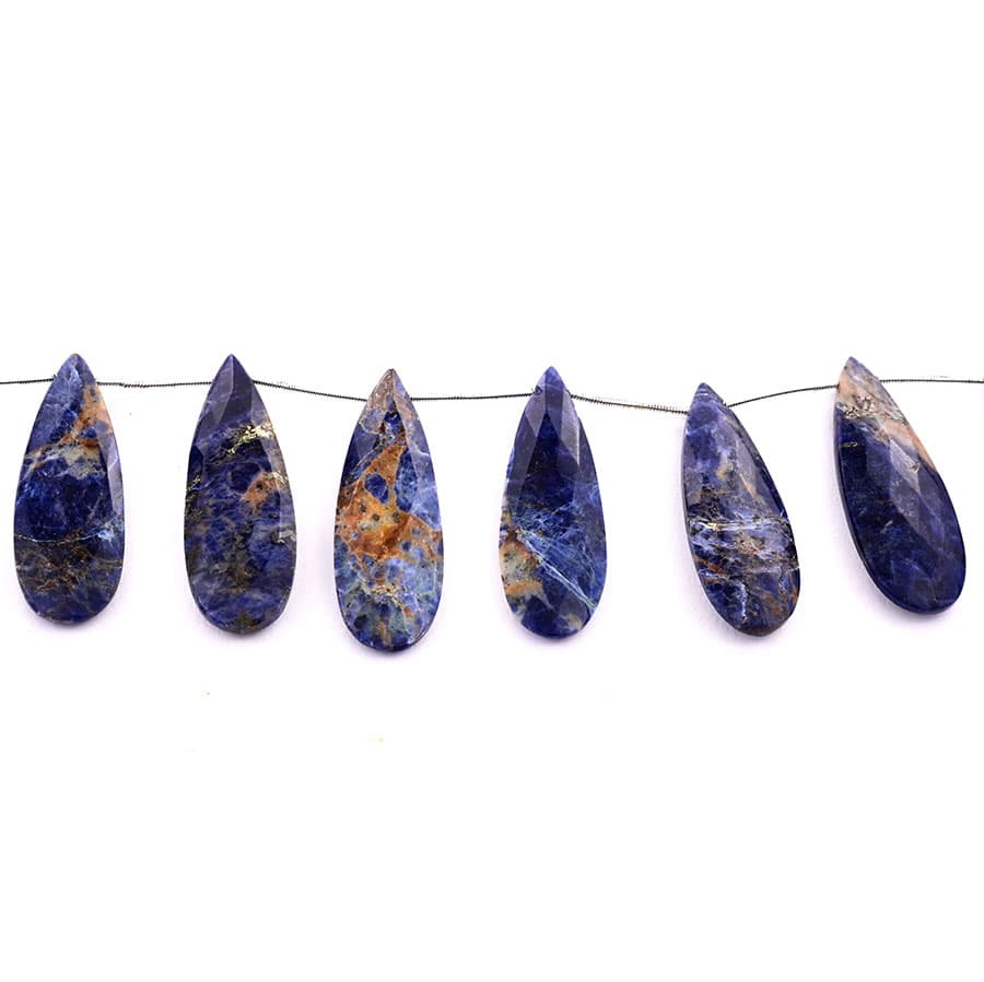 Carnelian in Sodalite 15x45mm Faceted Pear, additional view