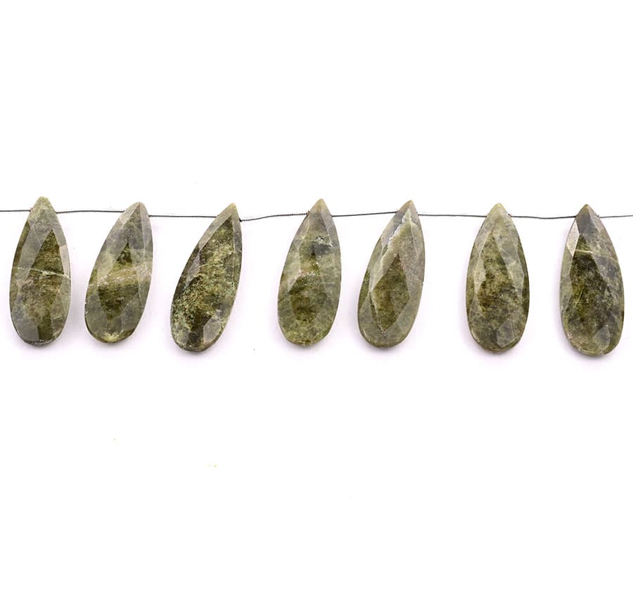 Green Jesper 15x45mm Faceted Pear, additional view