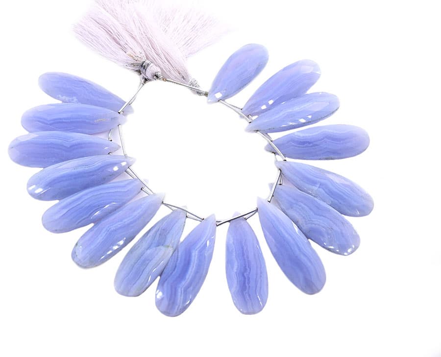 Blue Lace Agate 15x45mm Faceted Pear, additional view
