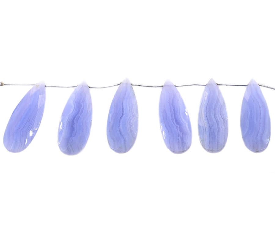 Blue Lace Agate 15x45mm Faceted Pear, additional view