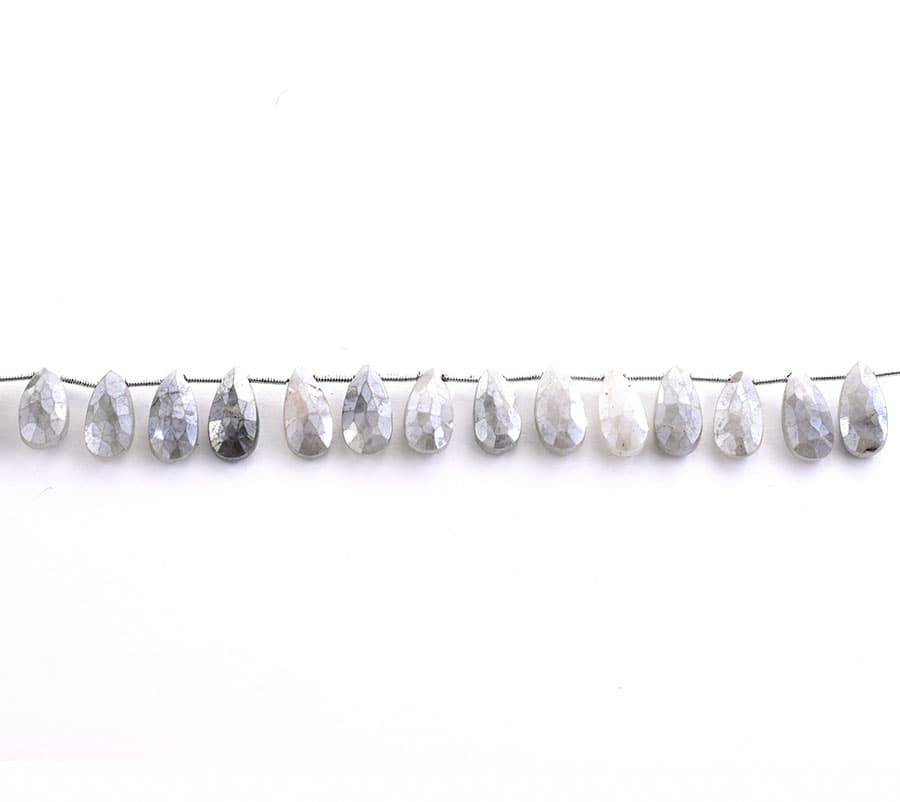 Gray Silverite 7X15mm Faceted Pear, additional view