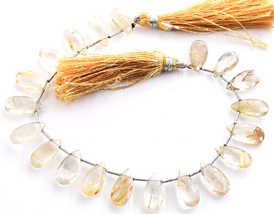 Golden Rutile 7X15mm Faceted Pear, additional view