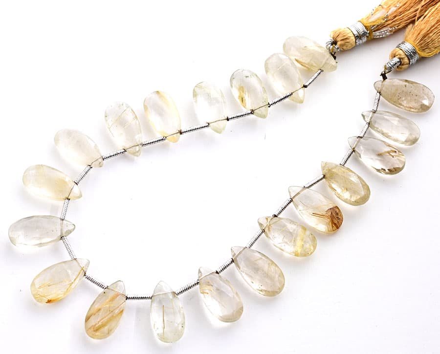 Golden Rutile 7X15mm Faceted Pear, additional view
