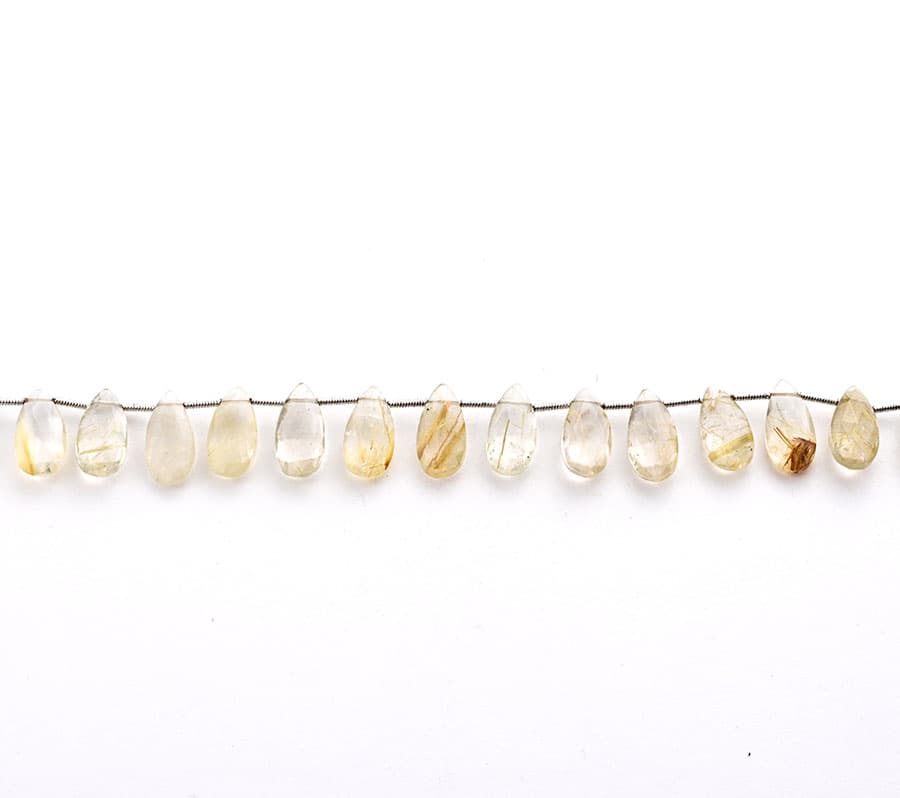 Golden Rutile 7X15mm Faceted Pear, additional view