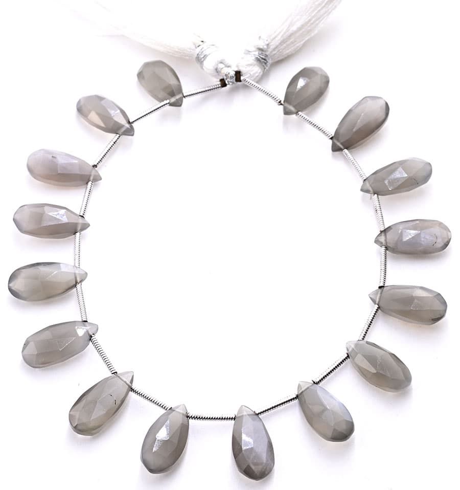 Gray Moonstone 7X15mm Faceted Pear, additional view