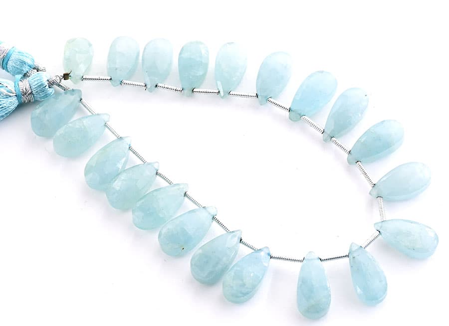 Milky Aquamarine 7X15mm Faceted Pear, additional view