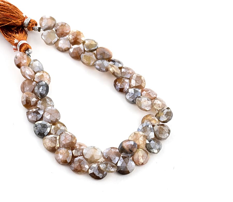 Golden Shine Moonstone 9mm Faceted Heart (Calibrated), additional view