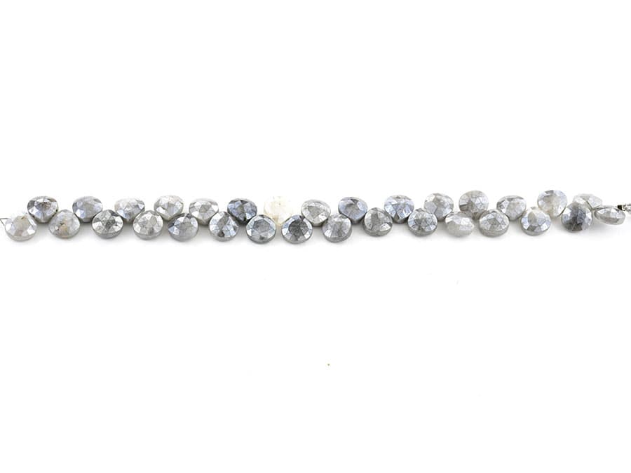 Gray Silverite 9mm Faceted Heart (Calibrated), additional view
