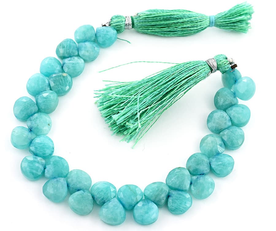 Amazonite 9mm Faceted Heart (Calibrated), additional view