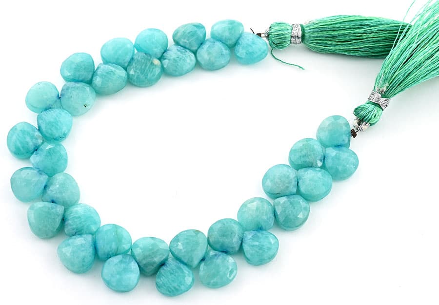 Amazonite 9mm Faceted Heart (Calibrated), additional view