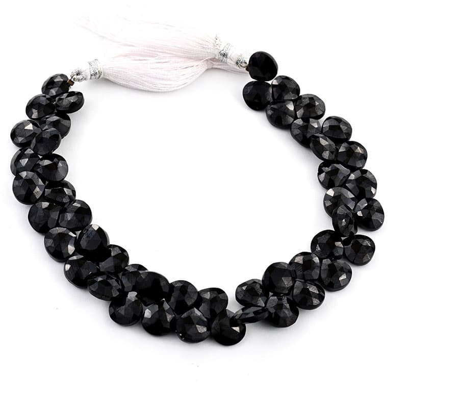 Black Spinal 9mm Faceted Heart (Calibrated), additional view