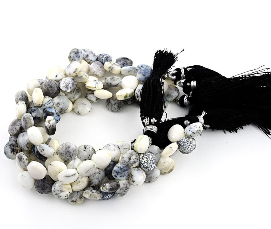 Dendrite opal 9mm Faceted Heart (Calibrated), additional view