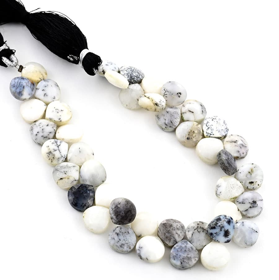 Dendrite opal 9mm Faceted Heart (Calibrated), additional view