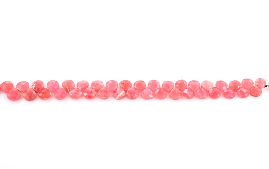Rhodochrosite 9mm Faceted Heart (Calibrated), additional view