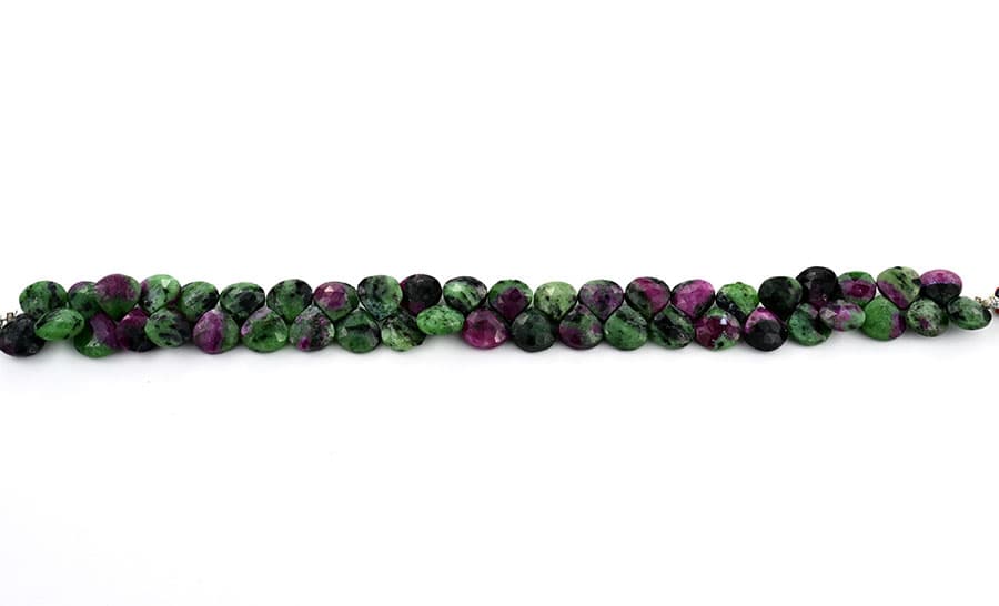 Ruby Ziosite 9mm Faceted Heart (Calibrated), additional view