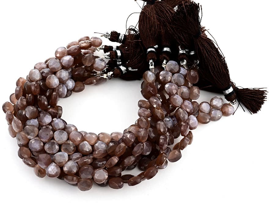 Chocolate Moonstone 9mm Faceted Heart (Calibrated), additional view