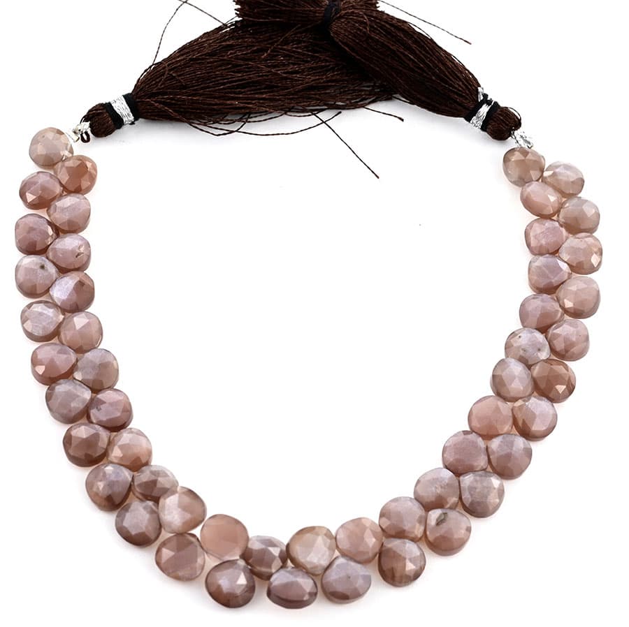 Chocolate Moonstone 9mm Faceted Heart (Calibrated), additional view