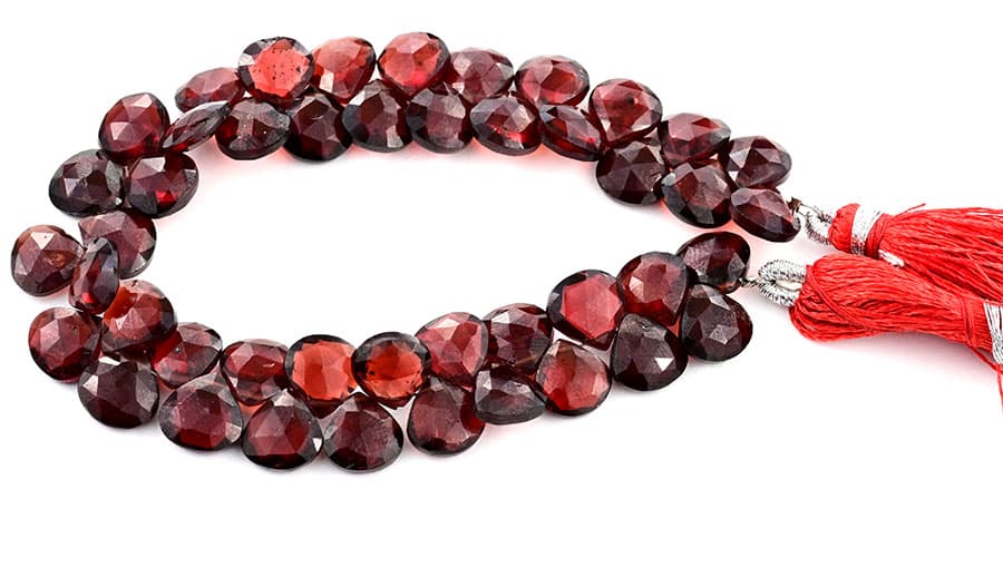 Garnet 9mm Faceted Heart (Calibrated), additional view