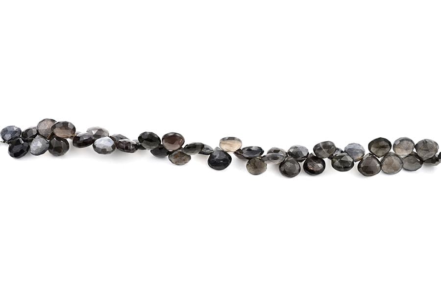Gray Moonstone 9mm Faceted Heart (Calibrated), additional view