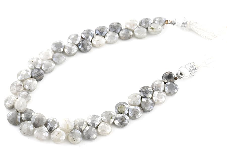Gray Silverite 7mm Faceted Heart (Calibrated), additional view