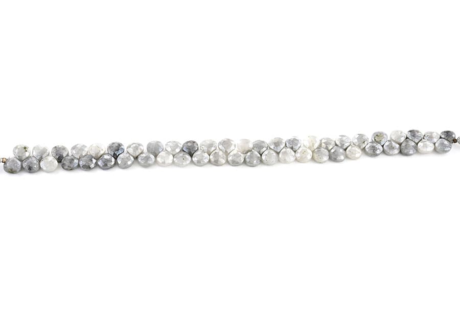 Gray Silverite 7mm Faceted Heart (Calibrated), additional view