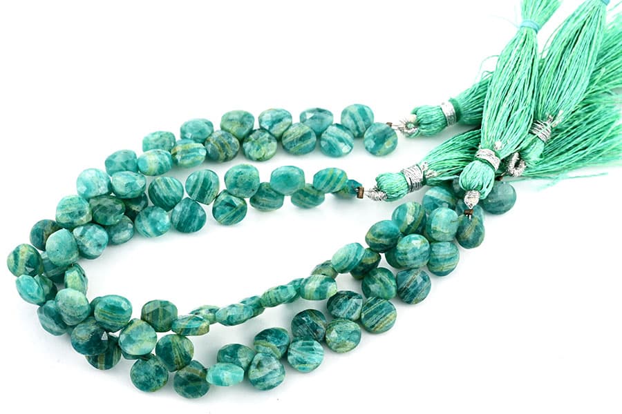 Russian Amazonite 7mm Faceted Heart (Calibrated), additional view