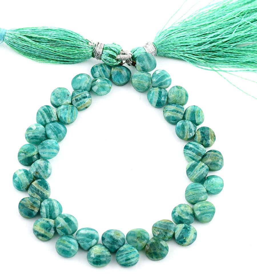 Russian Amazonite 7mm Faceted Heart (Calibrated), additional view