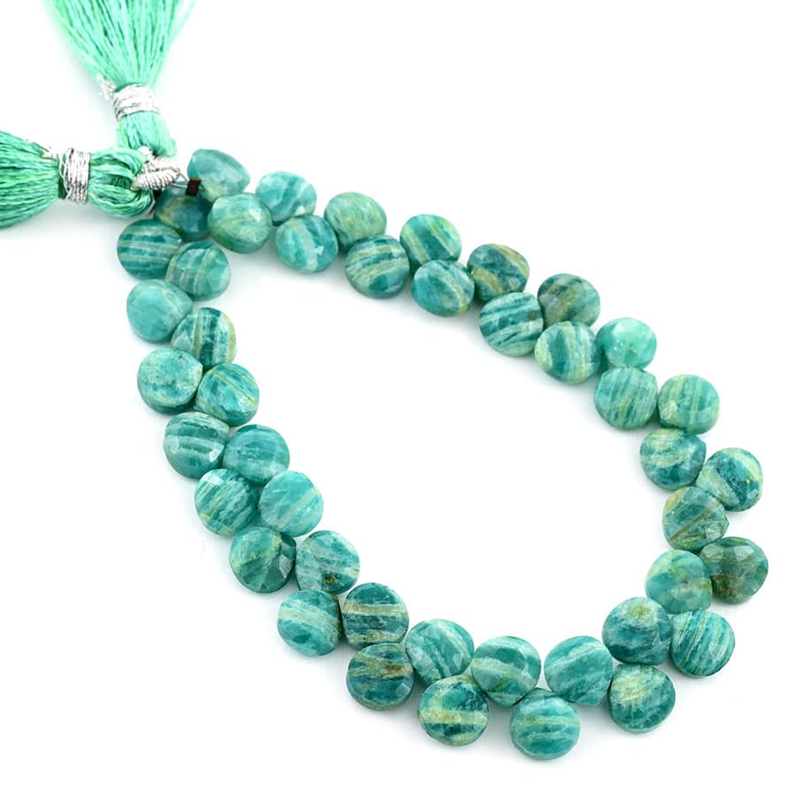 Russian Amazonite 7mm Faceted Heart (Calibrated), additional view