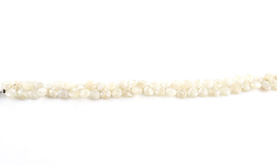 White Silverite 7mm Faceted Heart (Calibrated), additional view